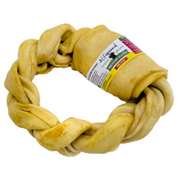 Natural dog chew, cheese flavored braid, size L, 1 piece.